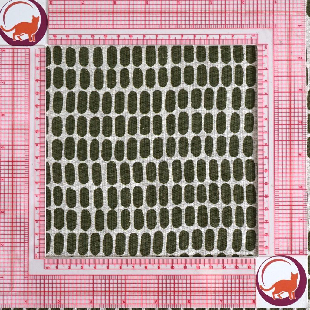 Viskose-Leinenstoff Ovale allover olivgrün